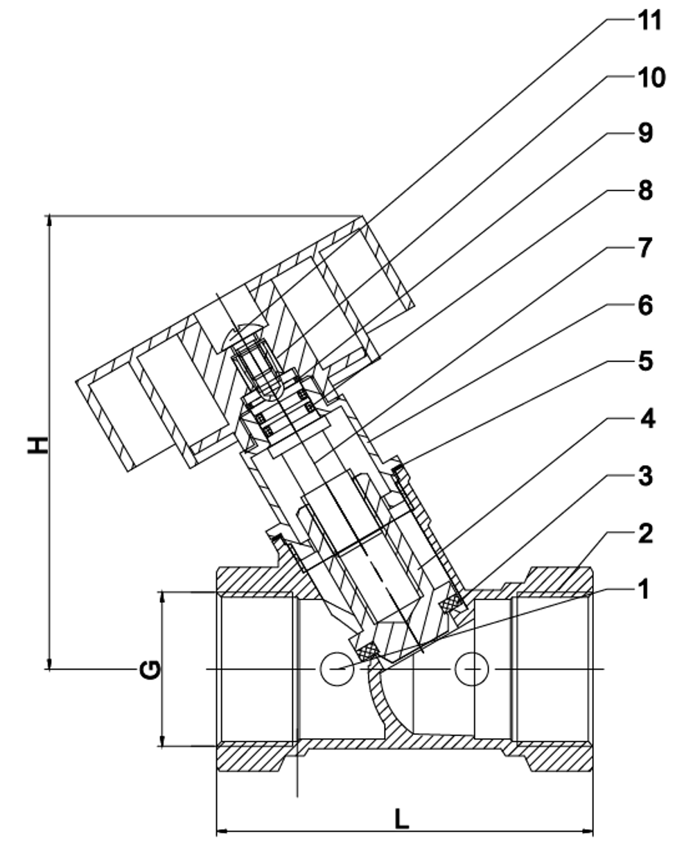 Клапан балансировочный муфтовый TAFLINE, ручной KPF-Opti, ДУ20