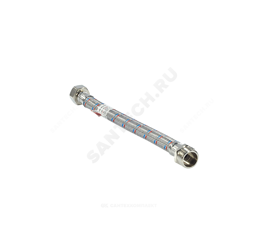 Подводка гибкая для воды нержавеющая оплетка ГИГАНТ 3/4" г-ш L=0.4м AQUALINE 04955
