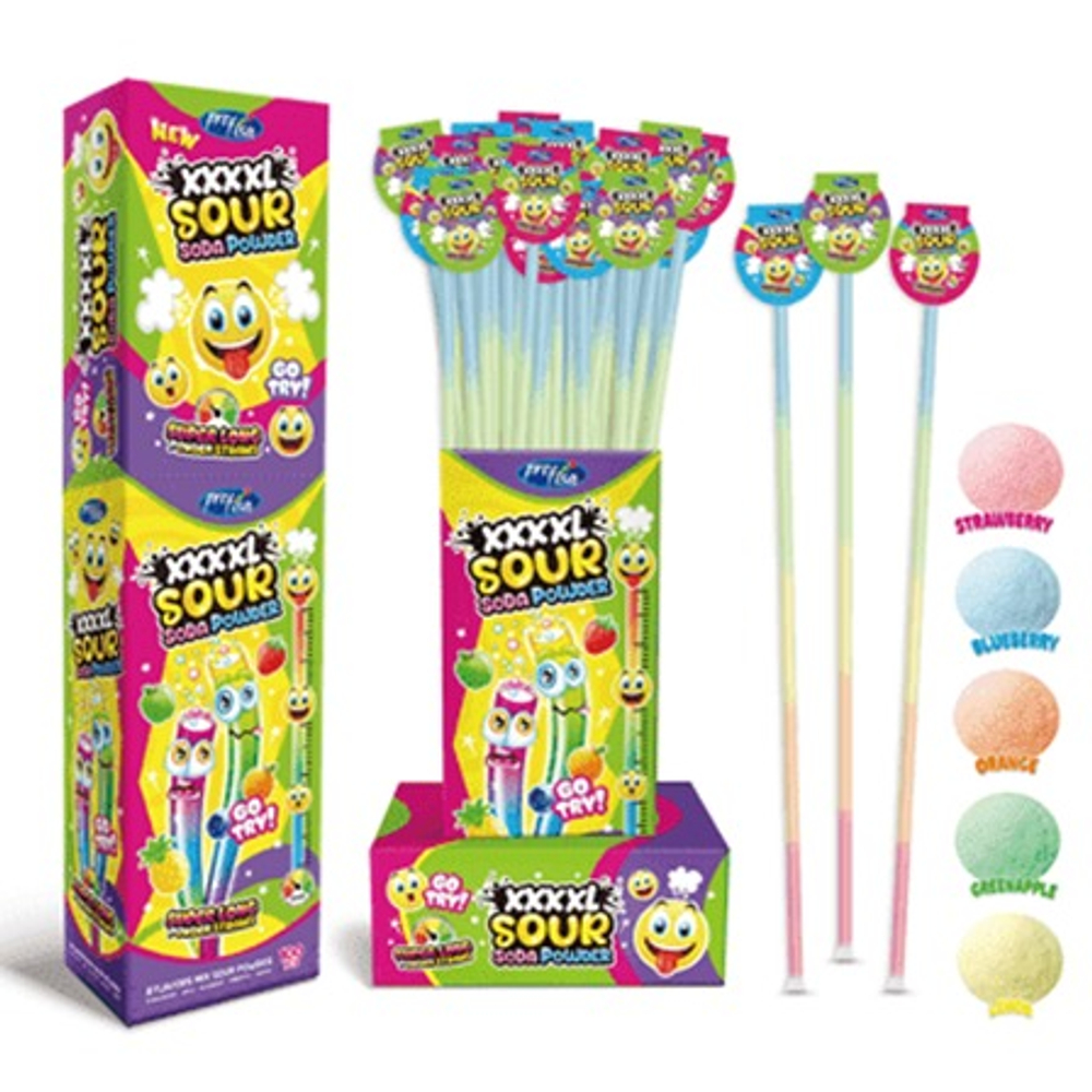 Шипучка в трубочке "NEW big XXXXL powder straw" 100шт*26гр