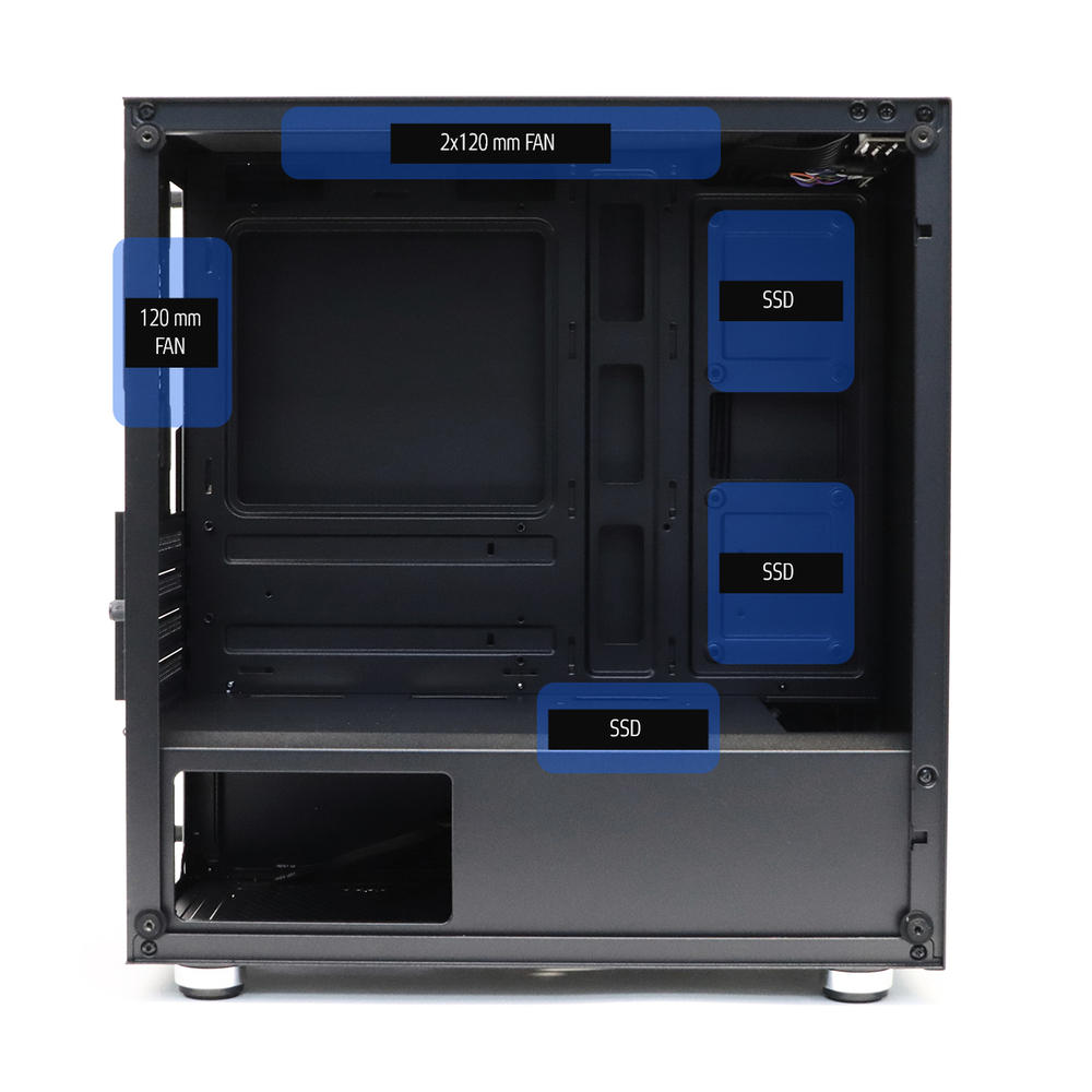 Корпус Mastero GCM-01, Без БП, mATX, чёрный, 2xUSB2, 1xUSB3, бок: закалённое стекло (MST-GCM-01)