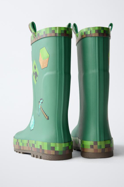ZARA РЕЗИНОВЫЕ САПОГИ MINECRAFT © MOJANG AB. ™, ЗЕЛЕНЫЙ