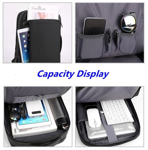 Çanta \ Bag \ Рюкзак Anti-theft Password Backpack With Usb gray