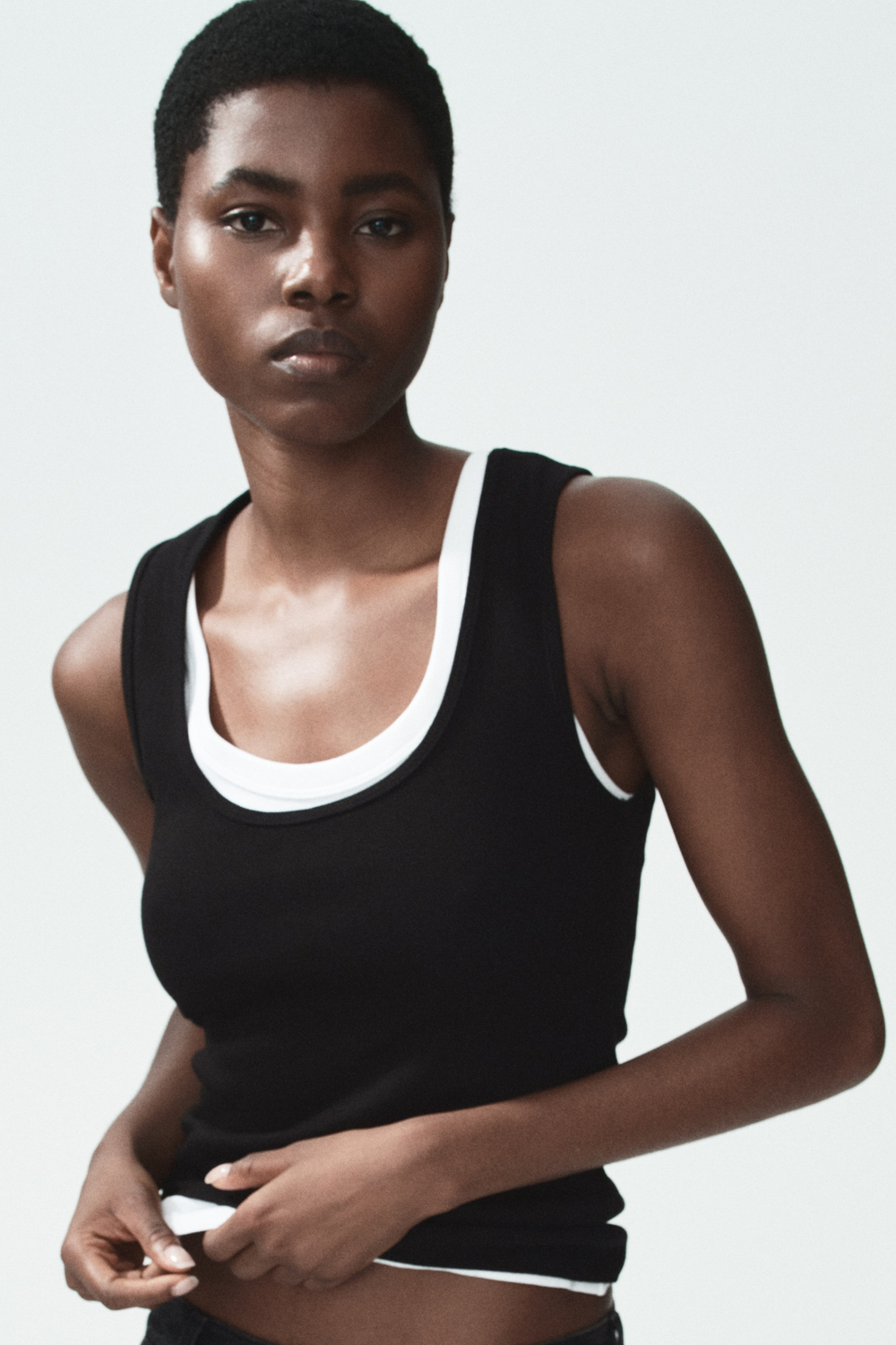 Хлопковый топ без рукавов - H&M