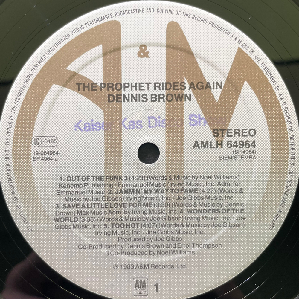 Dennis Brown ‎– The Prophet Rides Again (Голландия 1983г.)