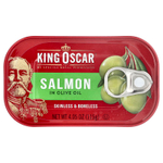 King Oscar, лосось без кожи и костей, в оливковом масле, 115 г (4,05 унции)