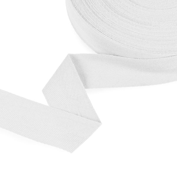 Тесьма (лента) киперная (100% х/б) 40 мм / 50 метров, белый/white, Gamma TCT-40