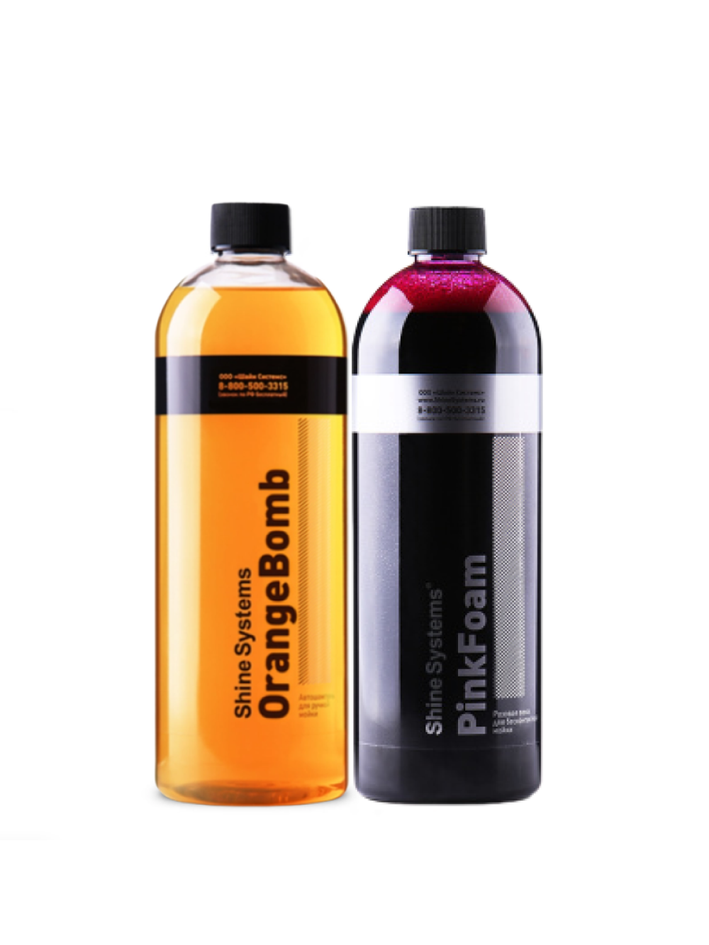 Shine Systems набор для двухфазной мойки OrangeBomb+PinkFoam 750 мл