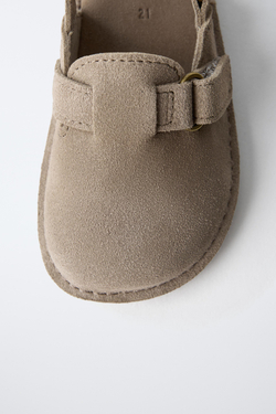 ZARA КОЖАНЫЕ САБО BAREFOOT, ПЕСОЧНО-КОРИЧНЕВЫЙ
