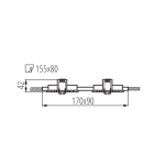 Светильник двойной черный KANLUX SEIDY CT-DTL250-B/M