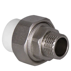 Муфта РР разб. 25*1/2" нар. белый (Tebo)