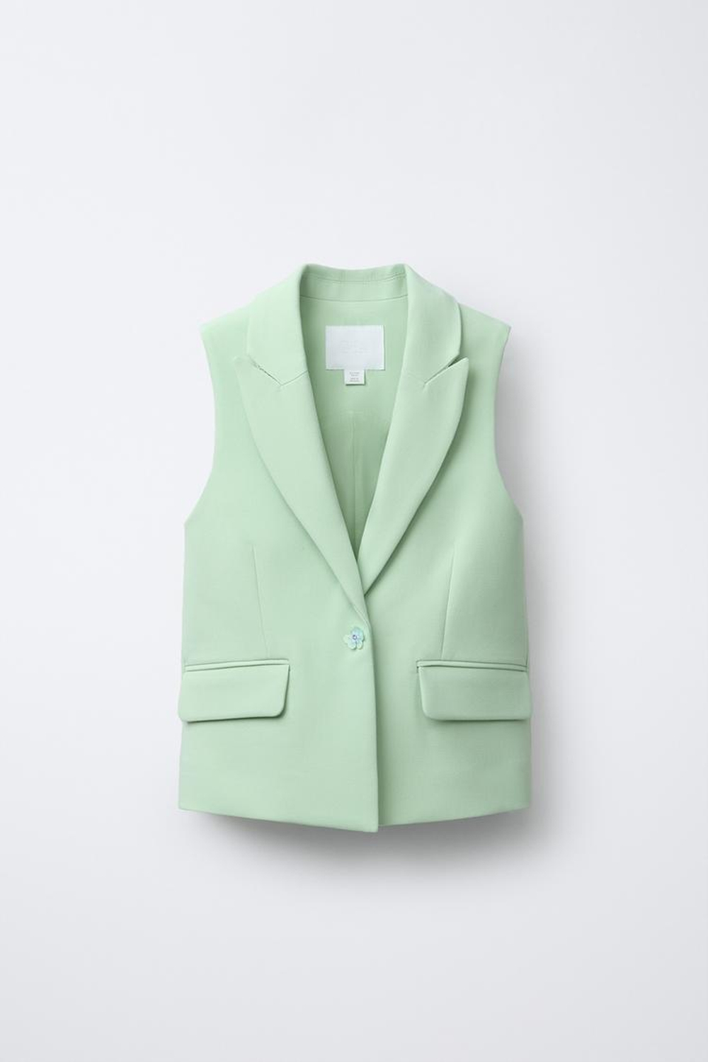 ZARA ДЛИННЫЙ ЖИЛЕТ, ЦВЕТ МОРСКОЙ ВОЛНЫ