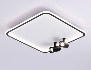Потолочный светодиодный светильник с пультом управления 97W 3000K-6400K FL5115/1+2 WH/BK белый/чёрный LineTech Ambrella