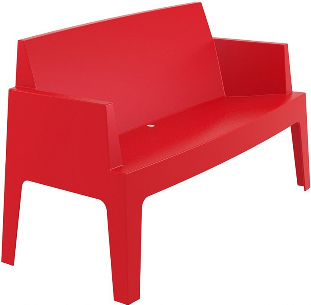 Диван пластиковый двухместный Siesta Contract Box Sofa, красный