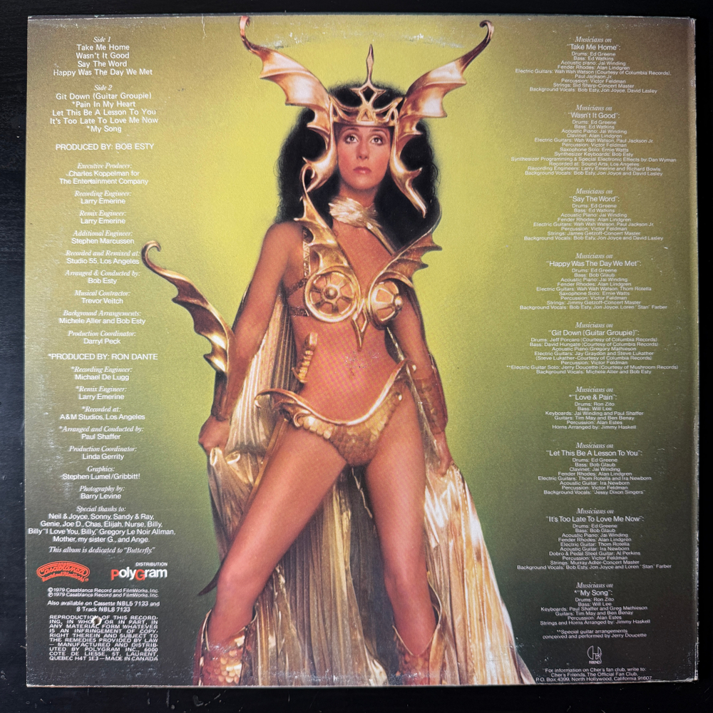 Cher ‎– Take Me Home (Канада 1979г.)