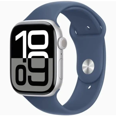 Умные часы Apple Watch S10 46 мм, Silver Aluminium, Denim Sport Band - S/M