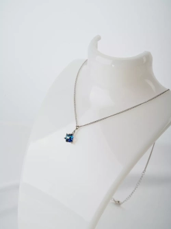 Кулон-кубик Миражи с синим кристаллом Swarovski