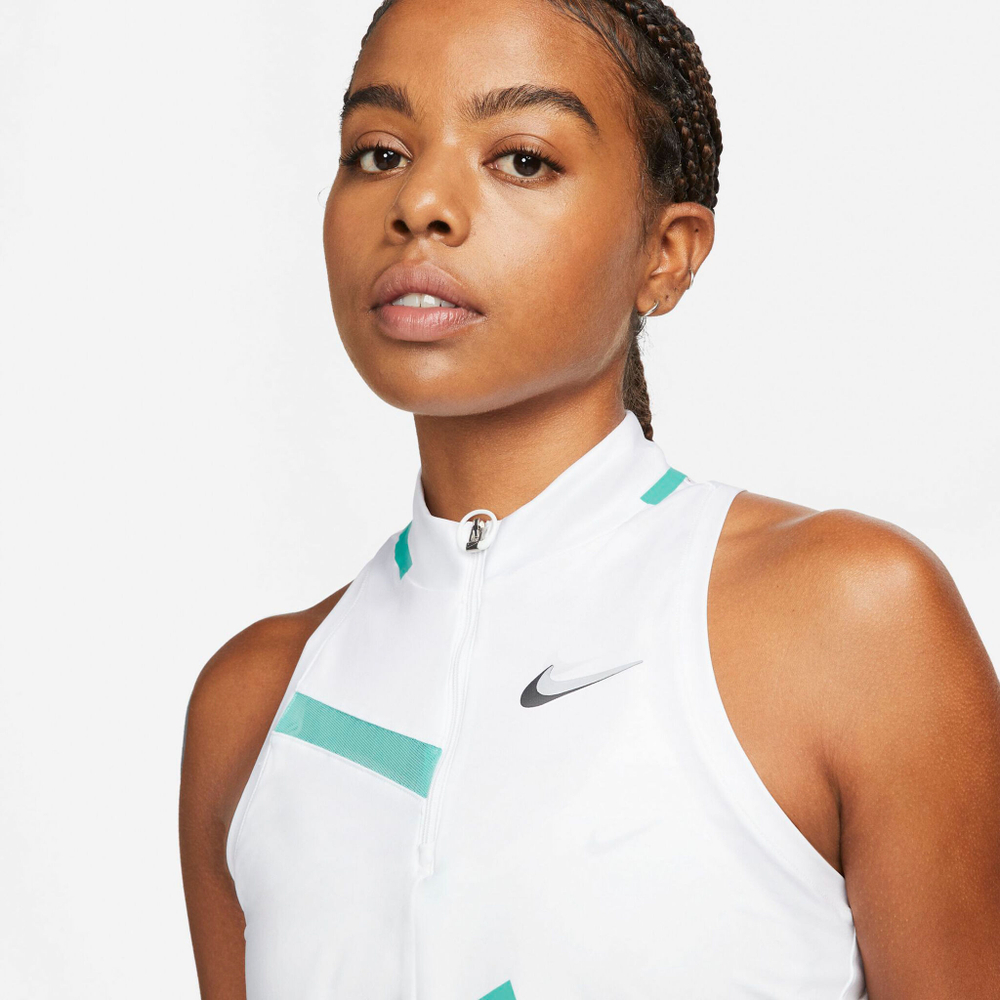 Женская теннисная майка Nike Court Dri-Fit Tank Top Women - White, Turquoise