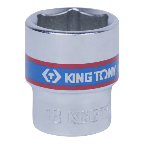 KING TONY (333518M) Головка торцевая стандартная шестигранная 3/8", 18 мм