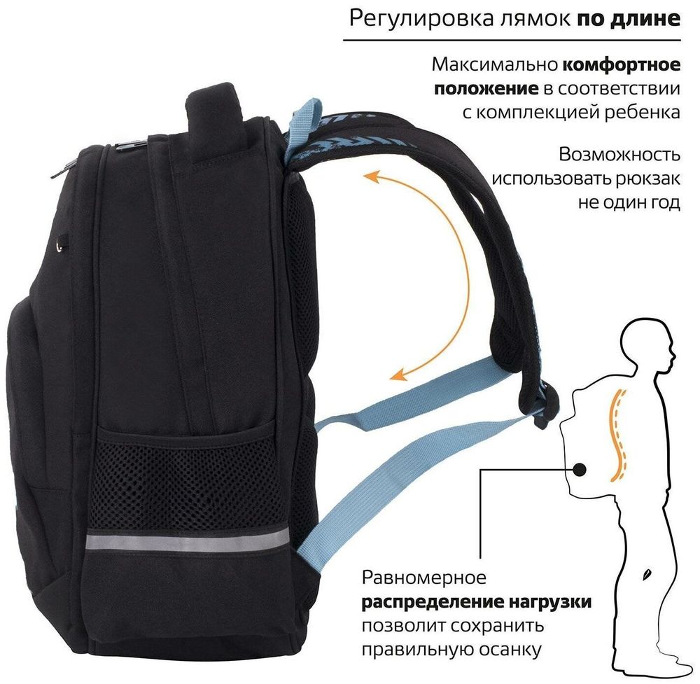 Рюкзак BRAUBERG SOFT, 2 отделения, "Extreme", 40х31х15 см, 229920