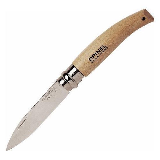 Складной нож Opinel №8 садовый, нержавеющая сталь, коробка c клинком из стали Sandvik™ 12С27, рукоять дерево (Бук)