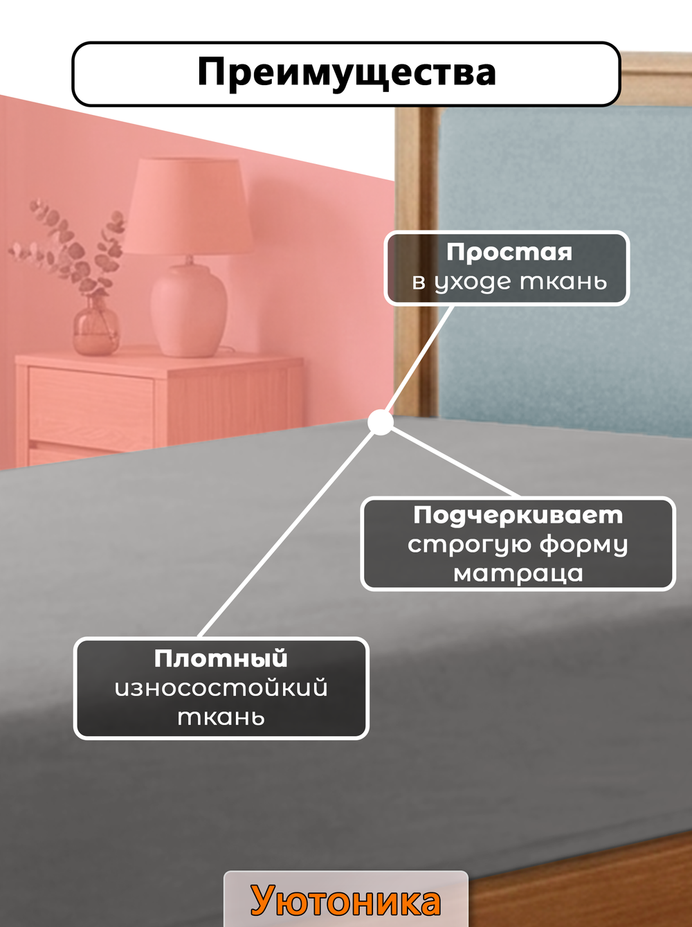 Чехол на матрас 200х85х20 на резинках