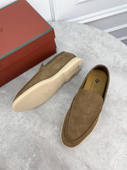 Лоферы Loro Piana Summer Walk со вставками кожи крокодила