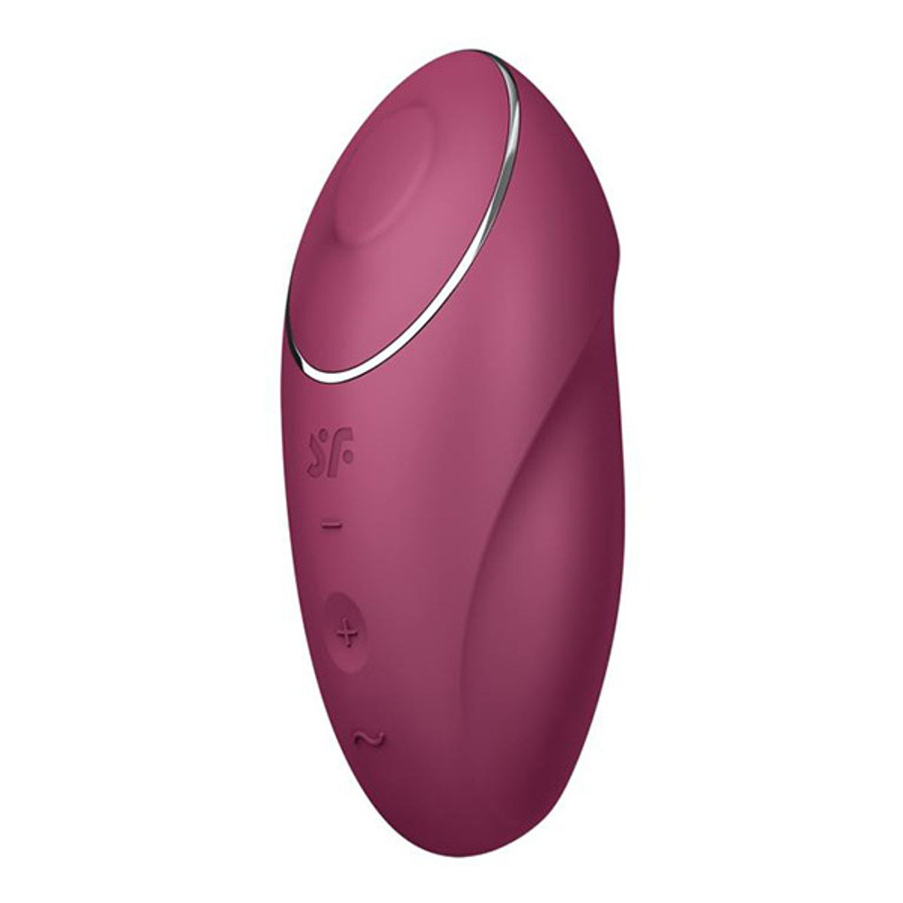 Малиновый вибростимулятор 11см Satisfyer Tap & Climax 1