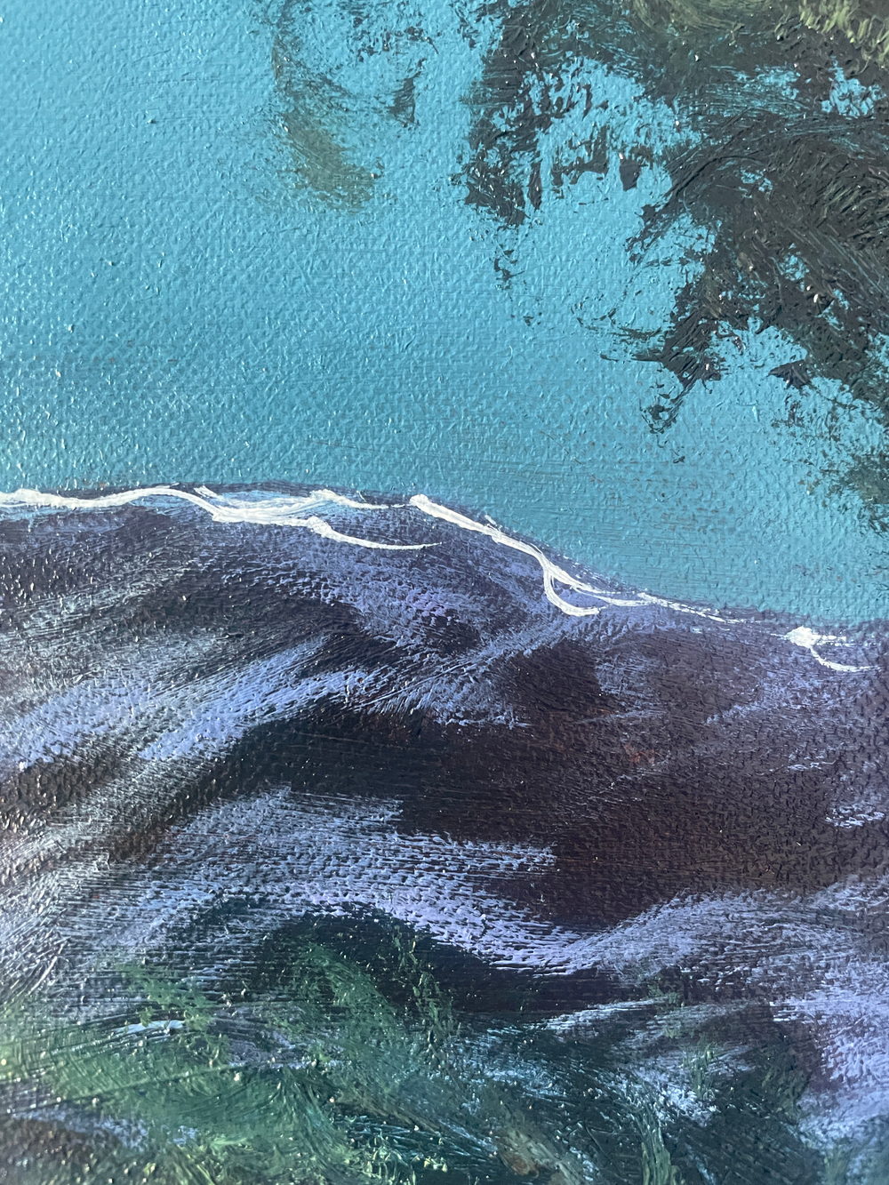 Картина маслом на холсте "Море ночью" 80х70 см. Деревянный подрамник. Художник Наталия Осадчук