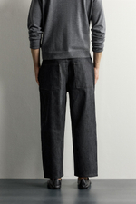 ДЖИНСЫ TAPERED WIDE FIT В ПОЛОСКУ — ZARA