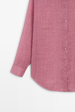 Massimo Dutti Струящаяся рубашка из смесового рами, пестро-красный