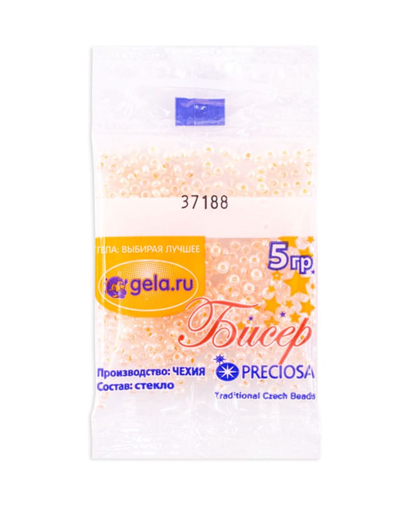 Бисер Preciosa 10/0, 50 г (10 шт по 5 г), цв.37188 Бисер Preciosa 10/0, 50 г (10 шт по 5 г), цв.37188