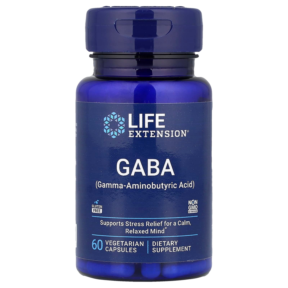 Life Extension, ГАМК, 60 вегетарианских капсул