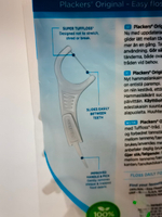 Зубная нить на держателе Plackers Easy Flossing, в упаковке 38 шт. (Швеция)