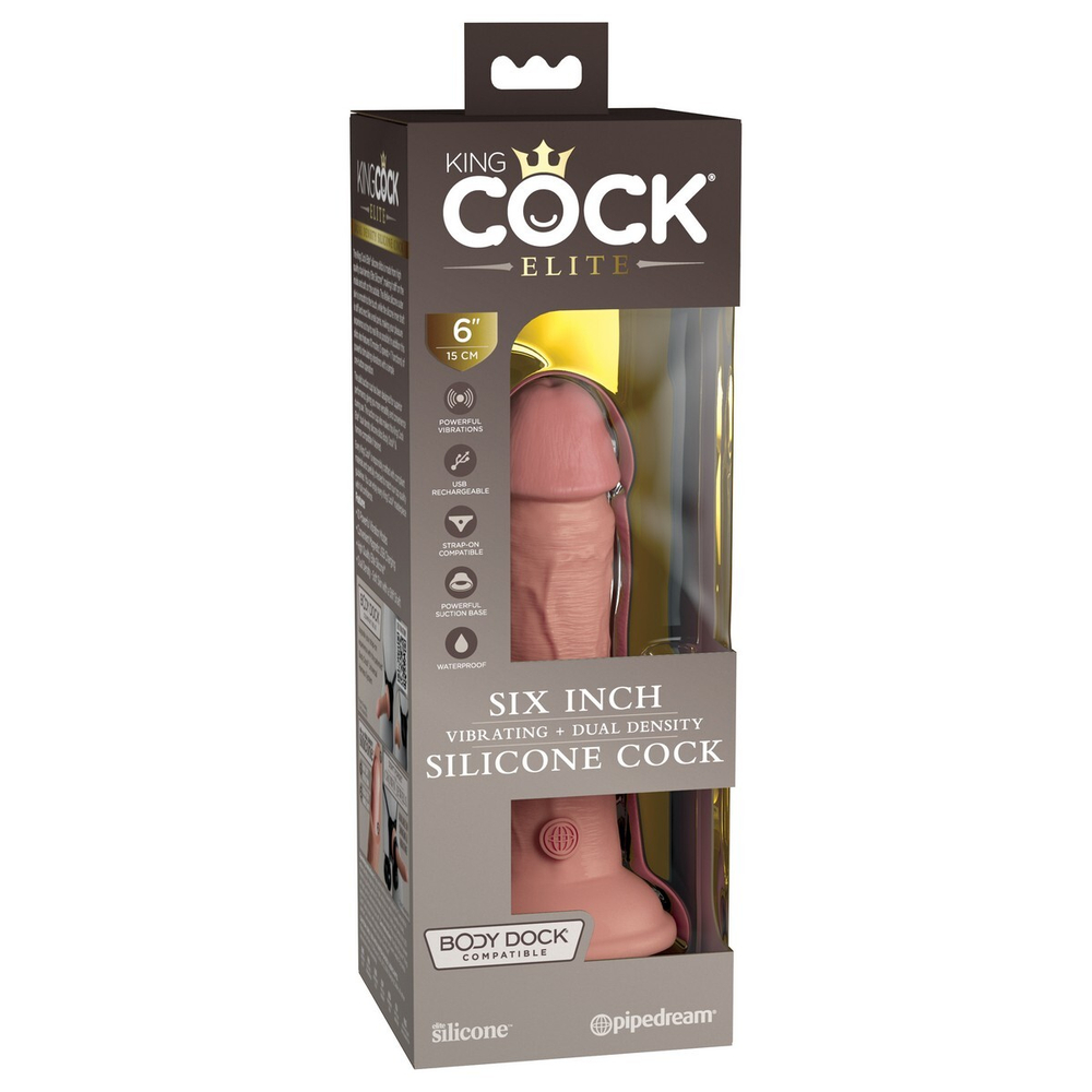 Pipedream King Cock Elite 6 - Реалистик с вибрацией L 17.8 см, ⌀ 3.7 см