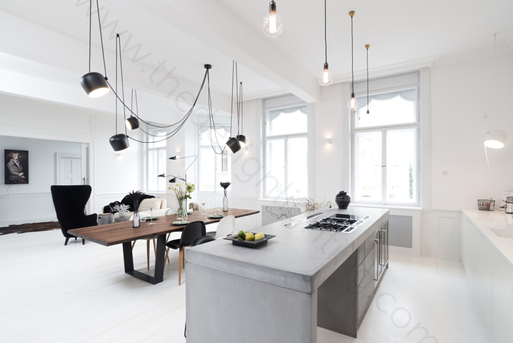 Pendant design lamp  AIM by Flos (4 lampshade ,  Black)