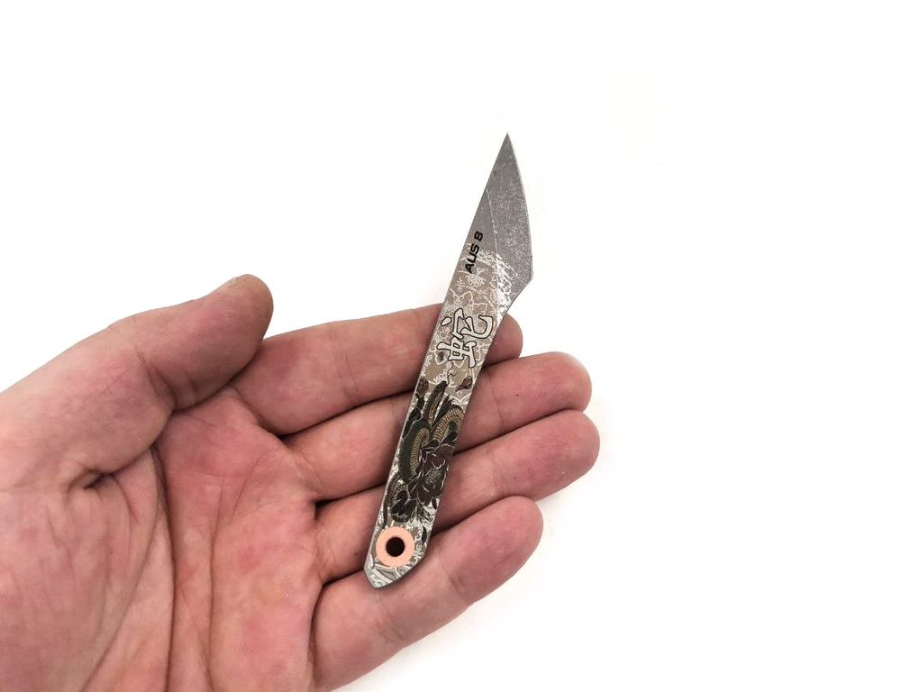 Нож Киридаши KOI Змея, символ 2025, сталь AUS-8, Green, N.C.Custom