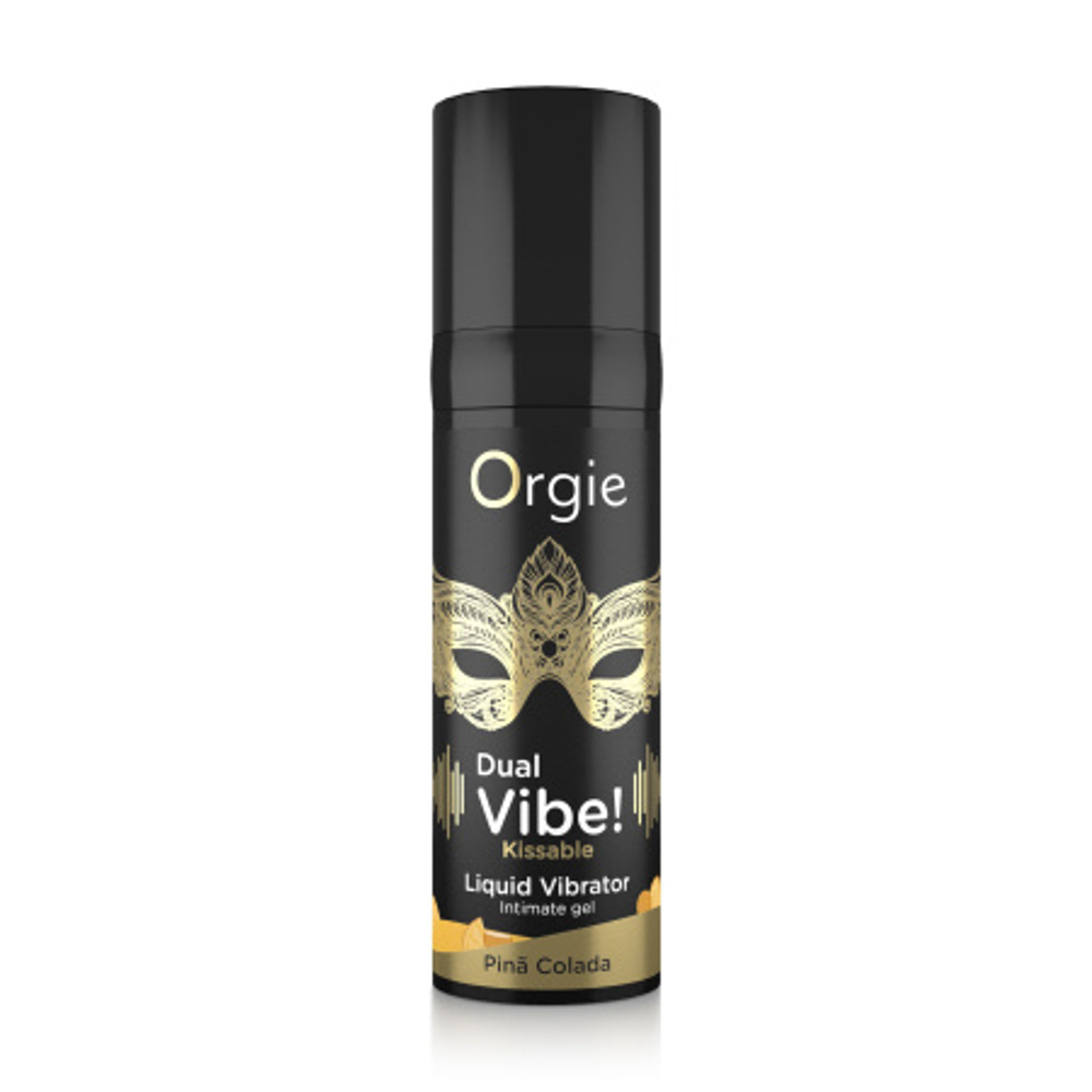Гель с вибрацией Orgie DUAL VIBE! со вкусом коктейля PINA COLADA (15мл)