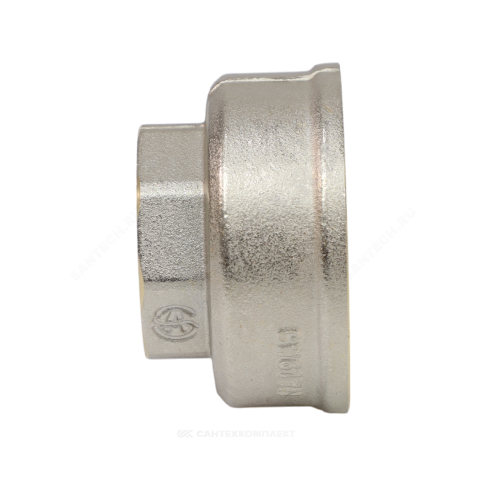 Муфта латунь никель переходная Ду 50х32 (2"х1 1/4") ВР/ВР 9019 ГОСТ 32585-2013 Aquasfera 9019-12
