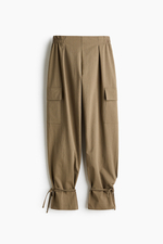 Брюки-баллоны с завязками — Хаки - H&M