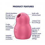 Вакуумно-волновой стимулятор с вибрацией Satisfyer Pro To Go 1, красный