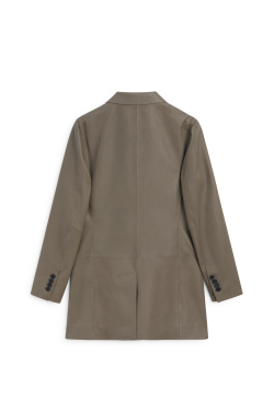 Massimo Dutti Блейзер из кожи наппа- Limited Edition, коричневый