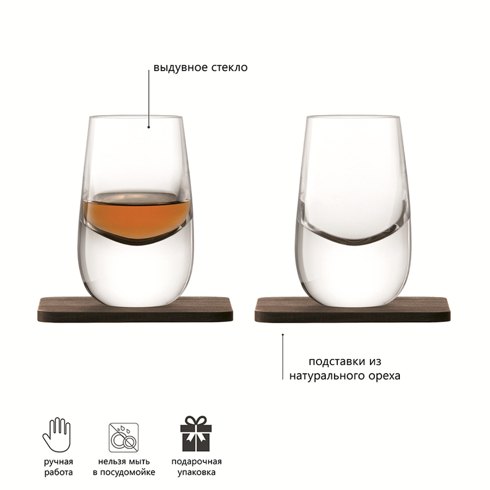 Набор стопок на подставках whisky, 80 мл, 2 шт.