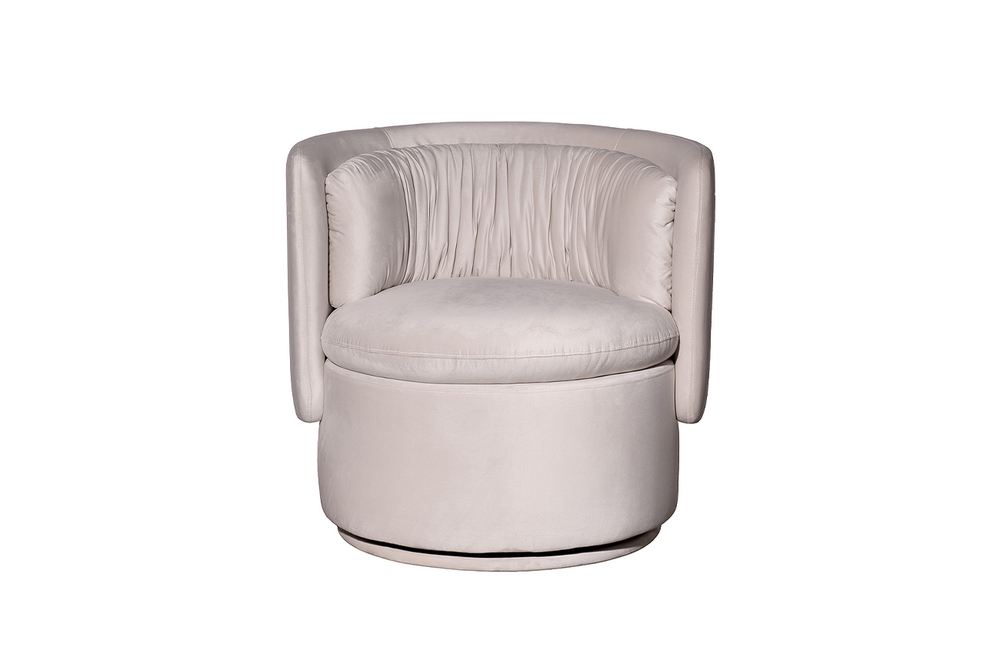 Кресло поворотное велюр кремовый 76x72x71см Garda Decor