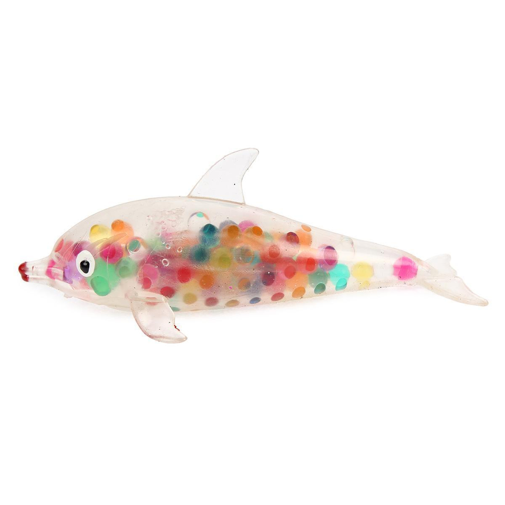 Лизун Рыбка с цветными шариками 9 см 4 цвета микс пак
