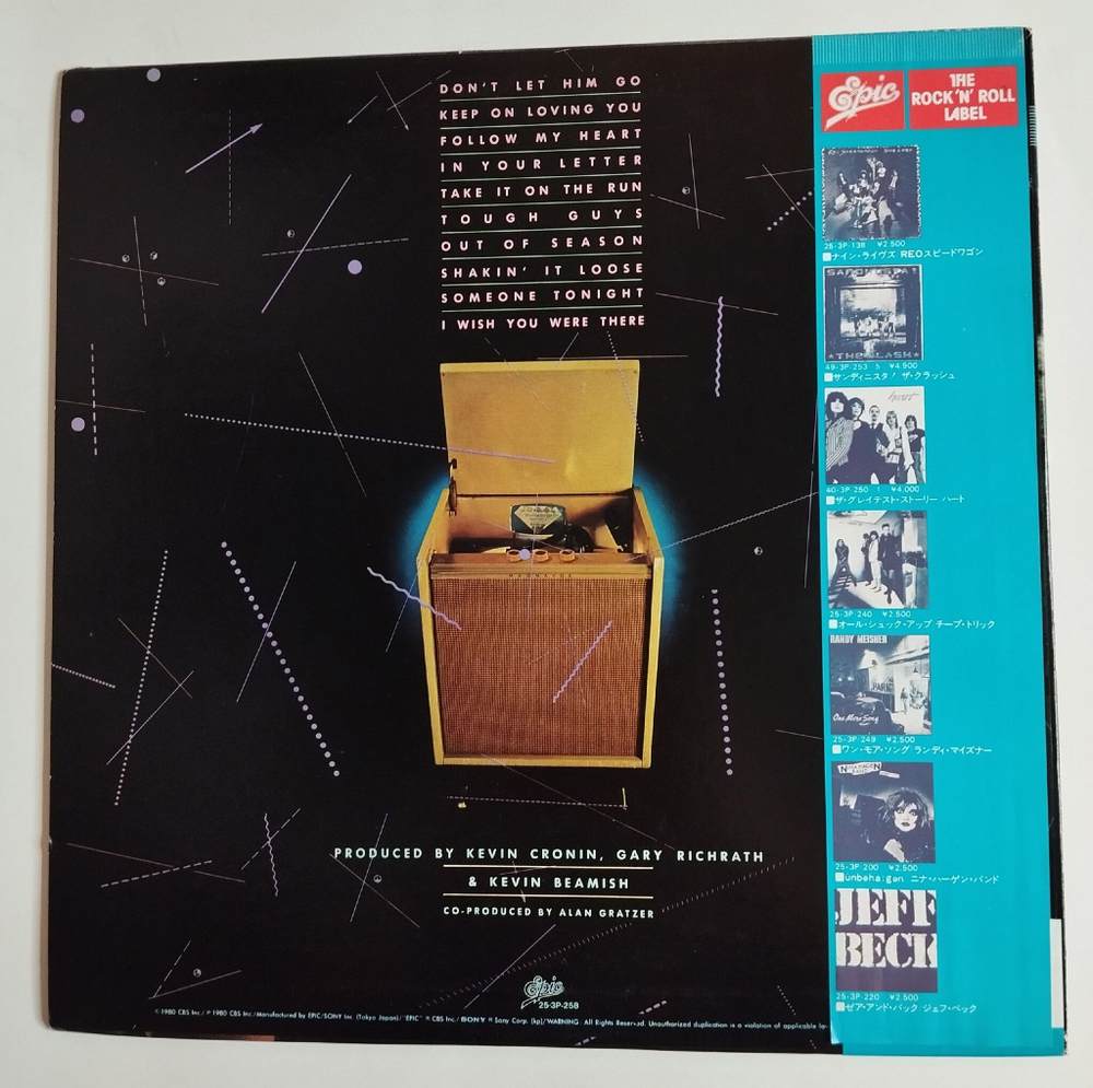 Винтажная виниловая пластинка LP REO Speedwagon Hi Infidelity (Japan 1980) (Obi)