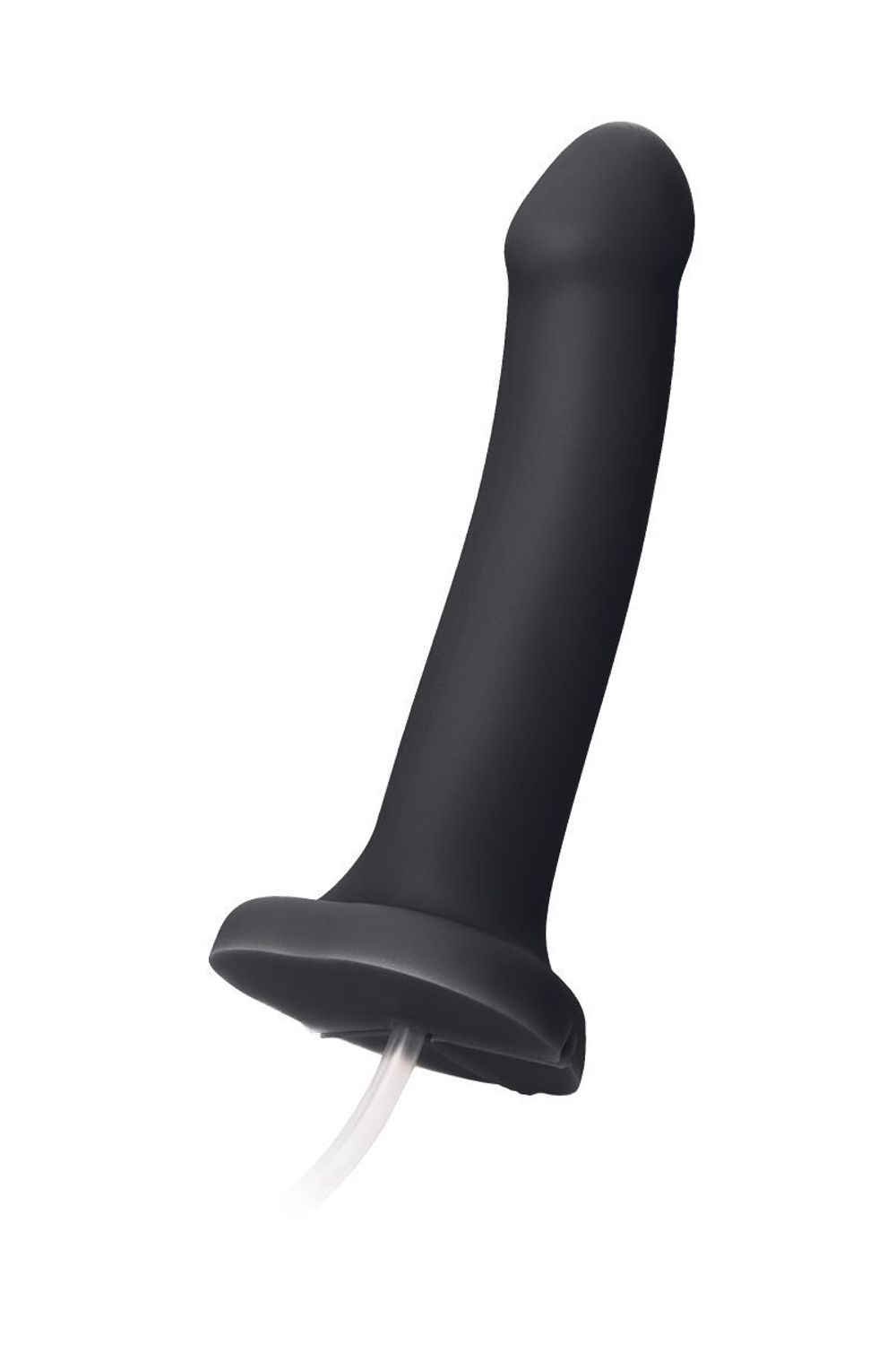 Черный фаллос с имитацией эякуляции Silicon Cum Dildo L - 19,6 см. (Цвет: черный)