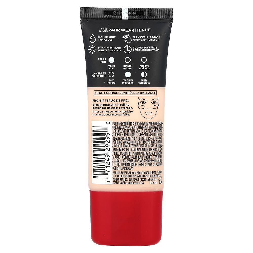 L'Oréal, Infallive Pro-Matte Foundation, оттенок 101 классическая слоновая кость, 30 мл (1 жидк. унция)