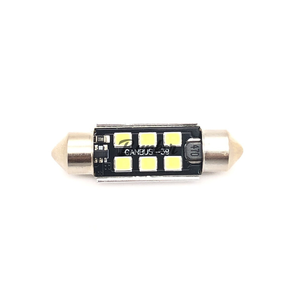 Светодиодная автомобильная LED лампа Sariti SJ-2835-6SMD 39mm,Белый,Не полярная,12V
