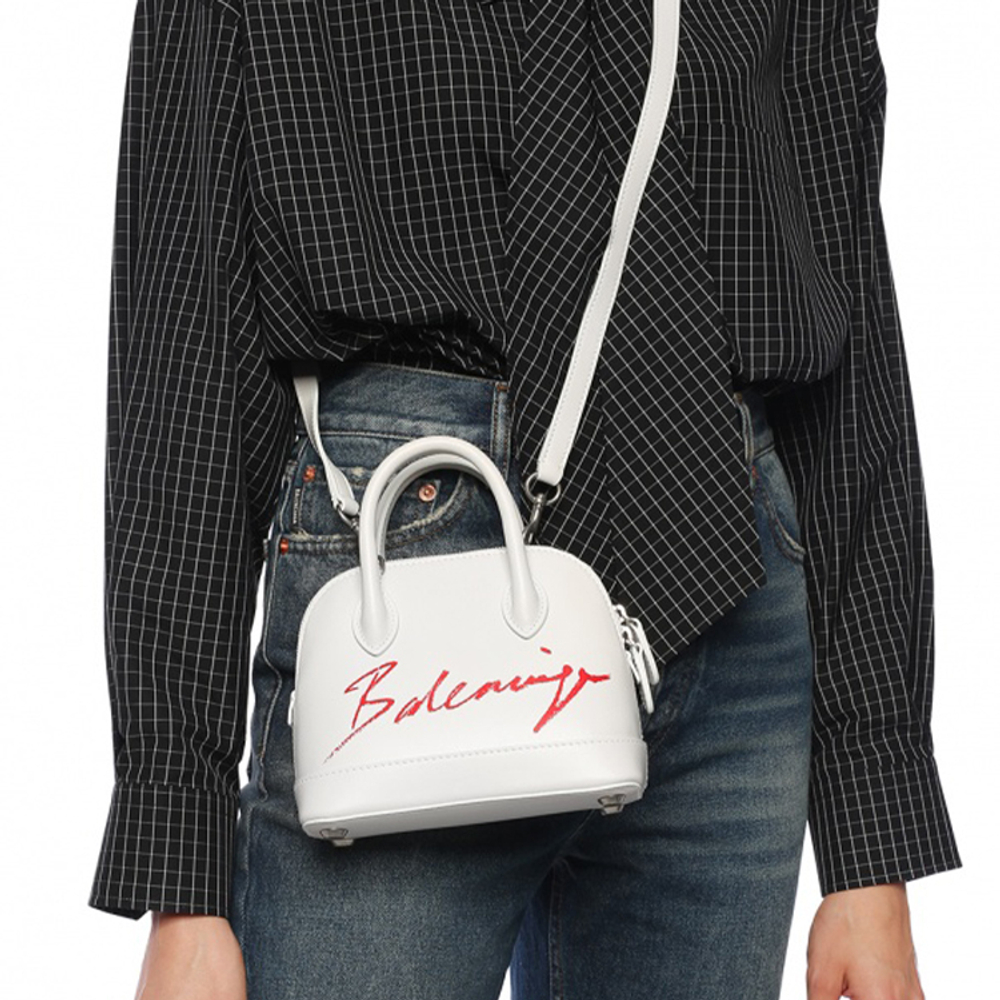 Balenciaga Leather Shoulder Bag, Crossbody Bag, Clutch Mini Women"s White