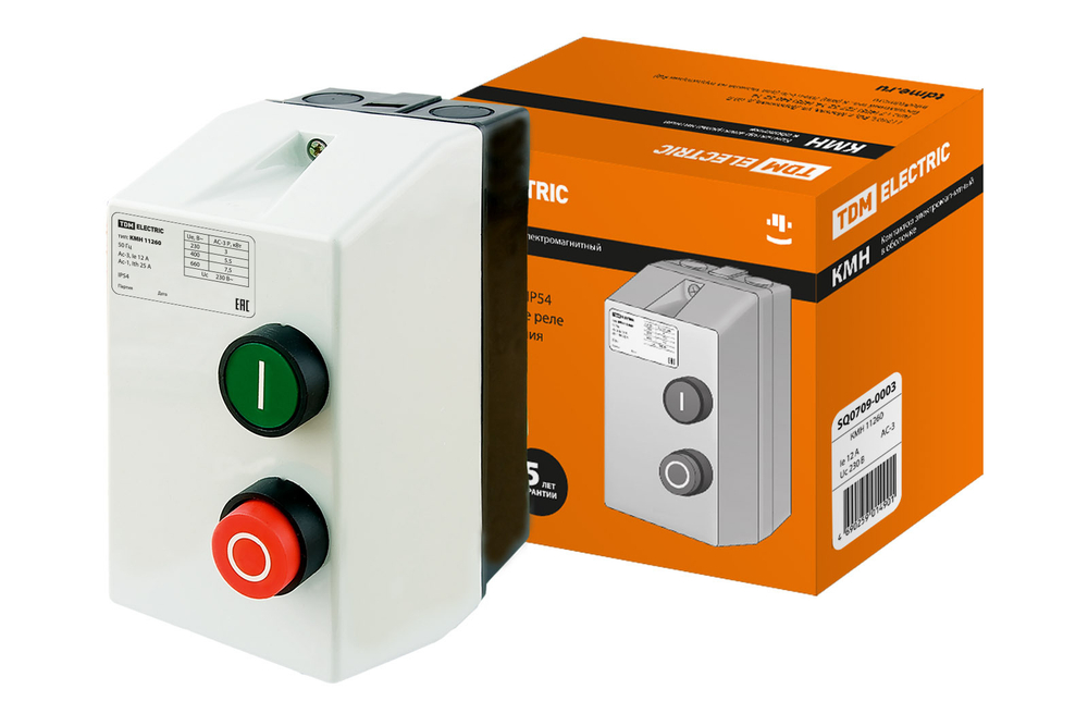 Контактор КМН11260 12А в оболочке  Ue=220В/АС3 IP54 TDM SQ0709-0003